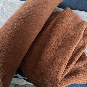 Burnt orange Euro Shams and lumbar pillow